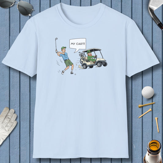 My Cart! - Adult Golf T-Shirt in Light Blue