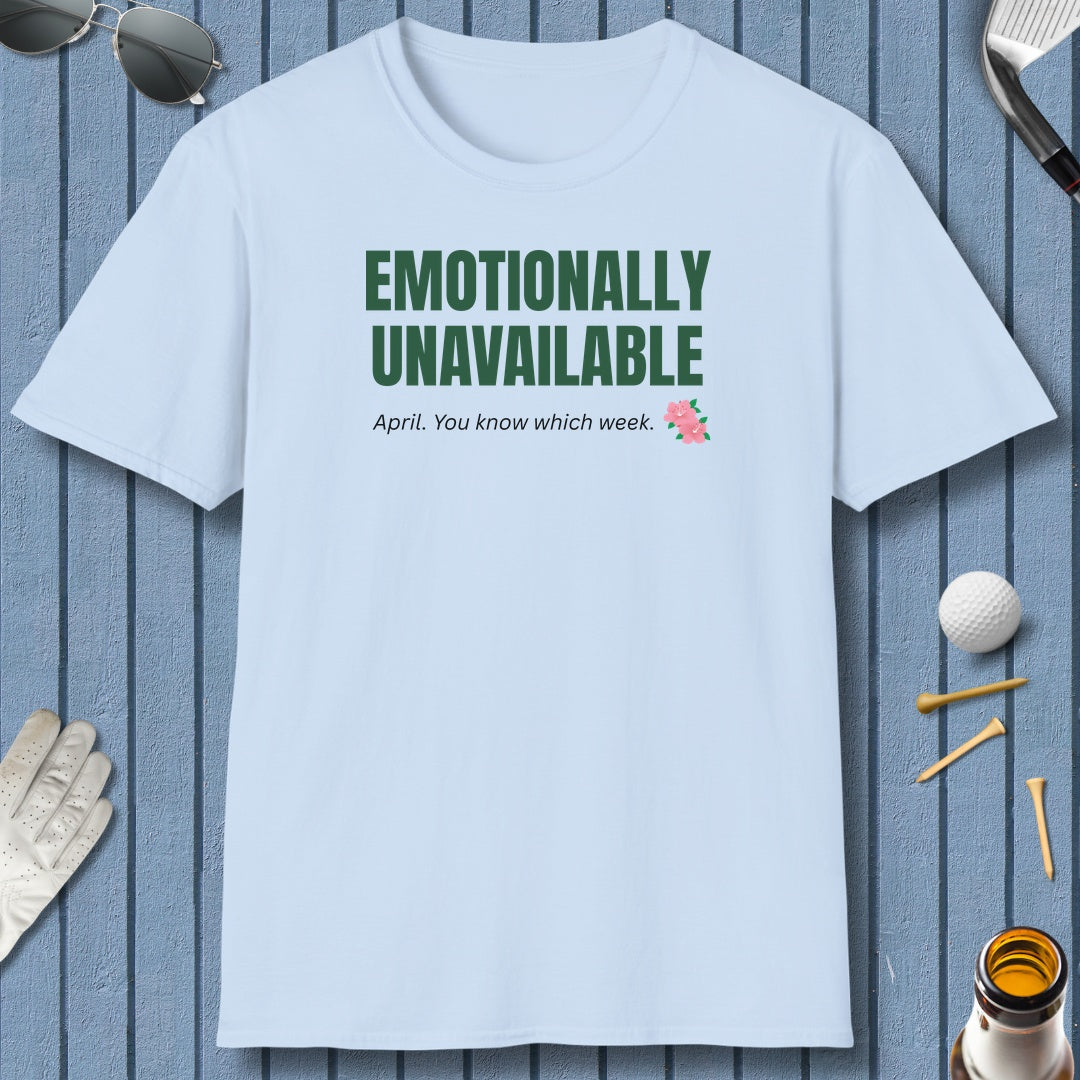 Emotionally Unavailable - Adult Golf T-Shirt in Baby Blue