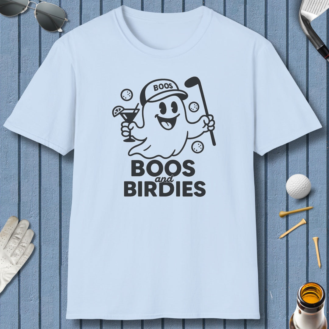 Boos and Birdies - Adult Golf T-Shirt in Light Blue