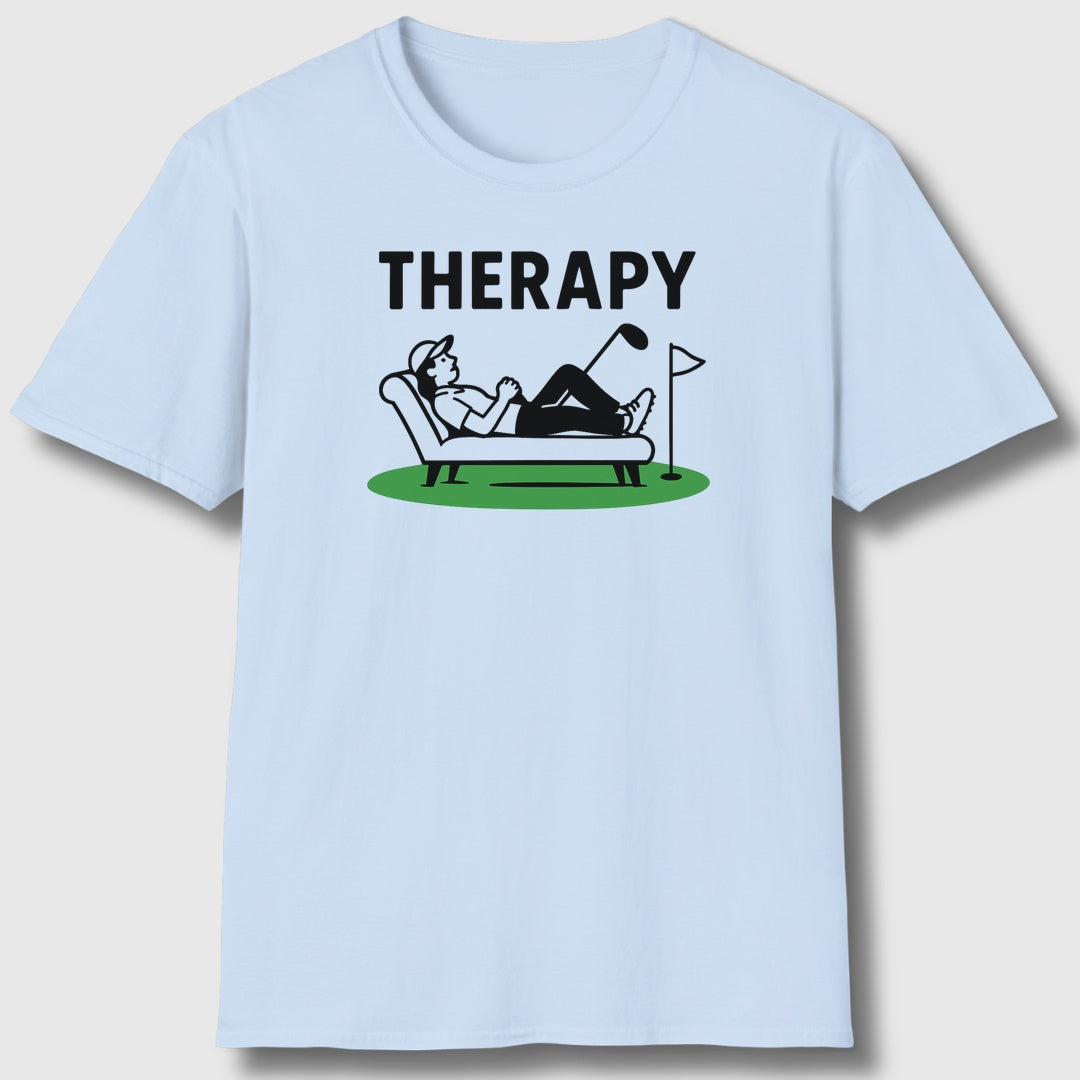 Golf Therapy - Adult Golf T-Shirt in Baby Blue