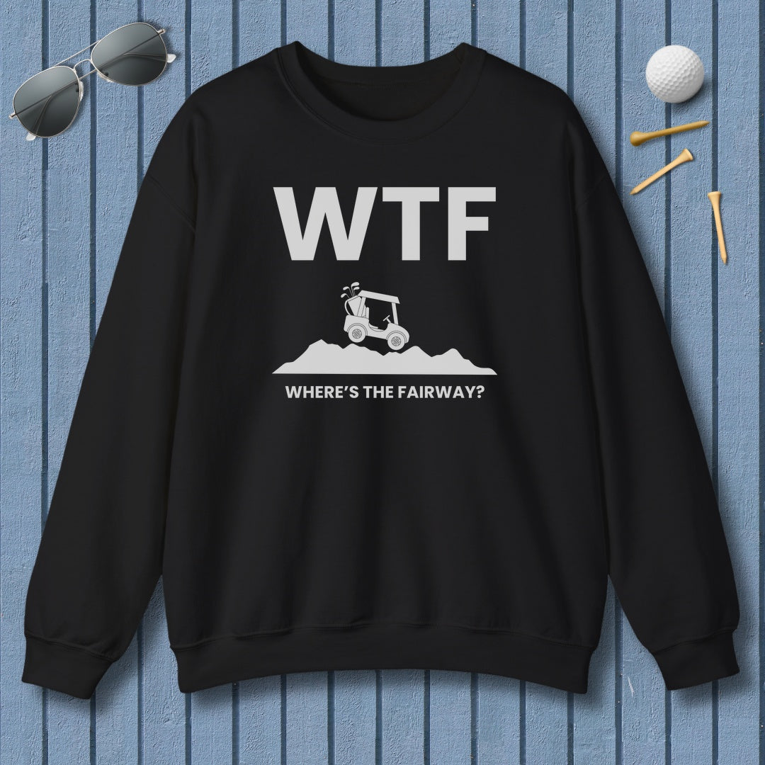 WTF - Where's the Fairway - Adult Golf Sweatshirt in Black