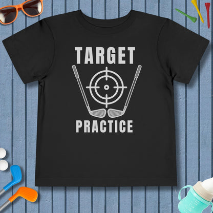 Target Practice - Toddler Golf T-Shirt in Black
