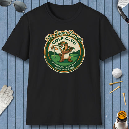 THE EAGER BEAVER GOLF CLUB - Adult Golf T-Shirt in Black