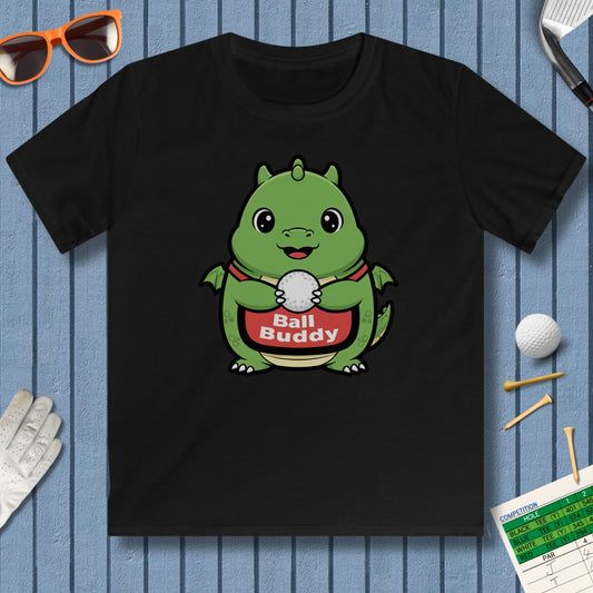 Ball Buddy Dragon - Youth Golf T-Shirt in Black
