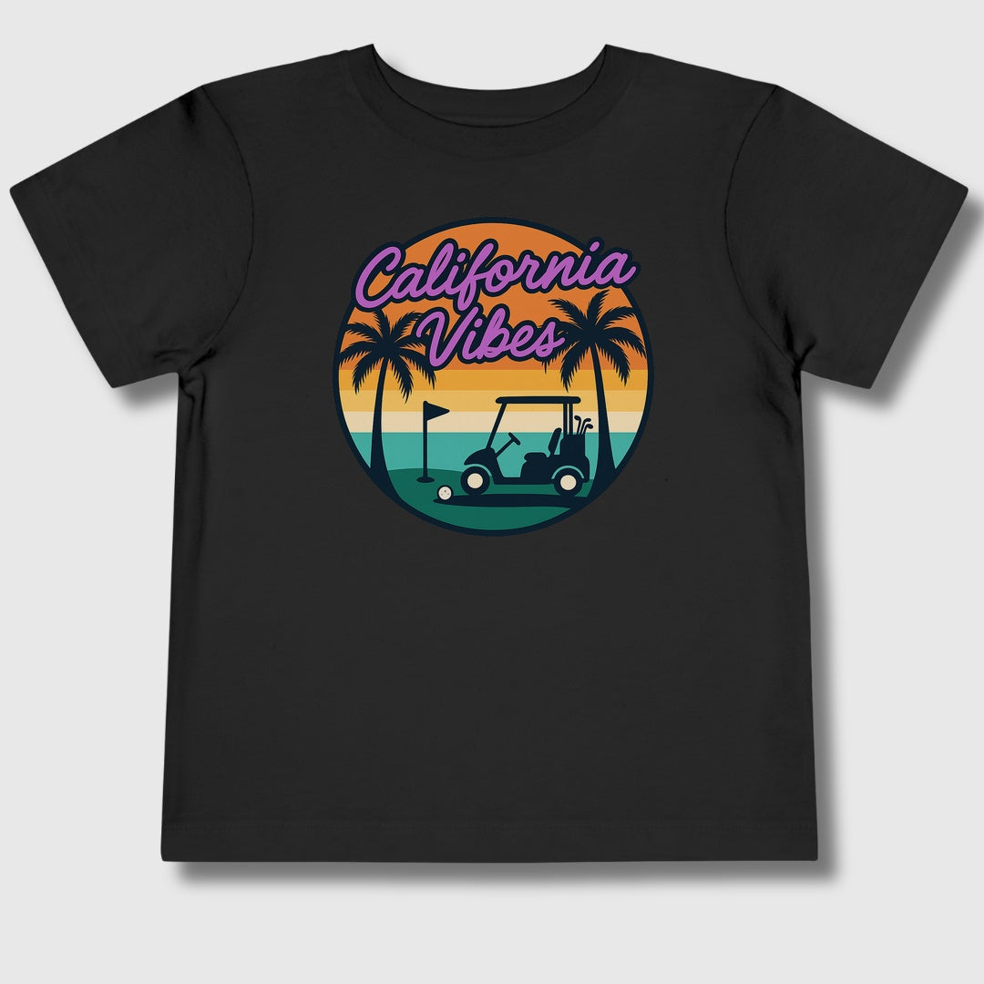 Golf Vibes - California Coast Edition - Toddler Golf T-Shirt in Black