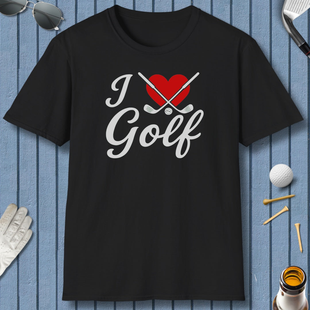 I Love Golf - Adult Golf T-Shirt in Black