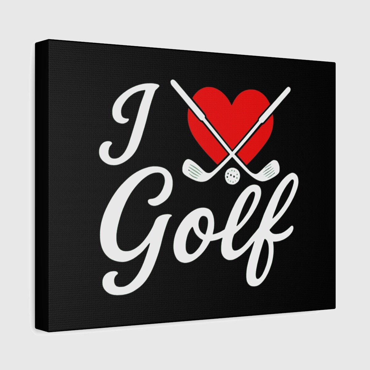 I Love Golf - Canvas Wall Art - Black - 11×14 - front
