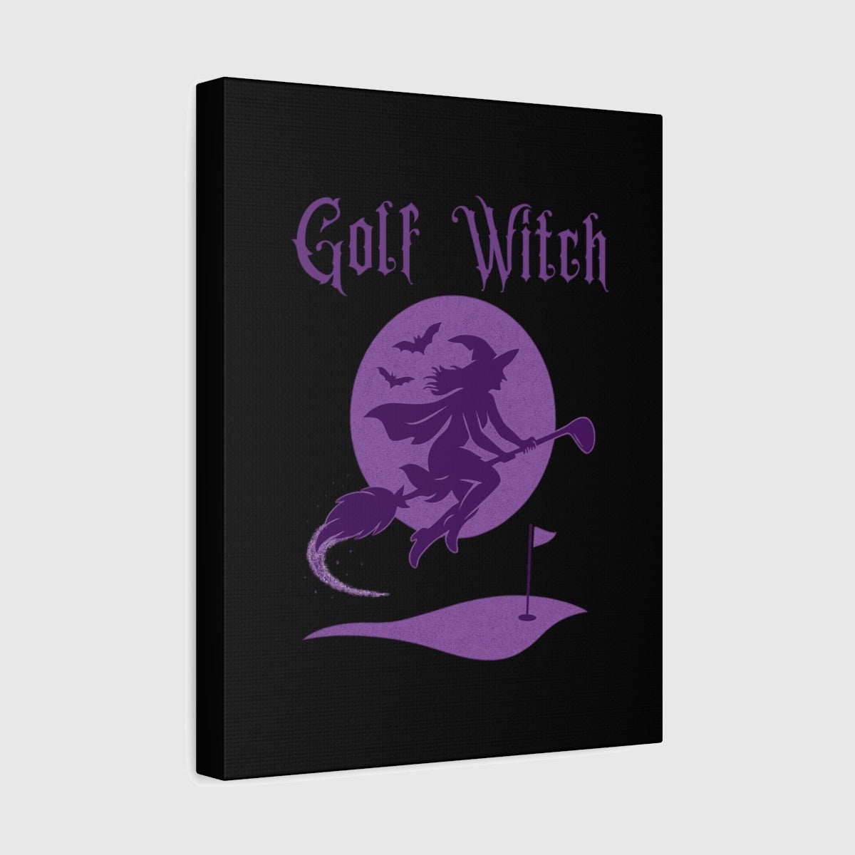 Golf Witch - Canvas Wall Art - Black - 11×14 - front