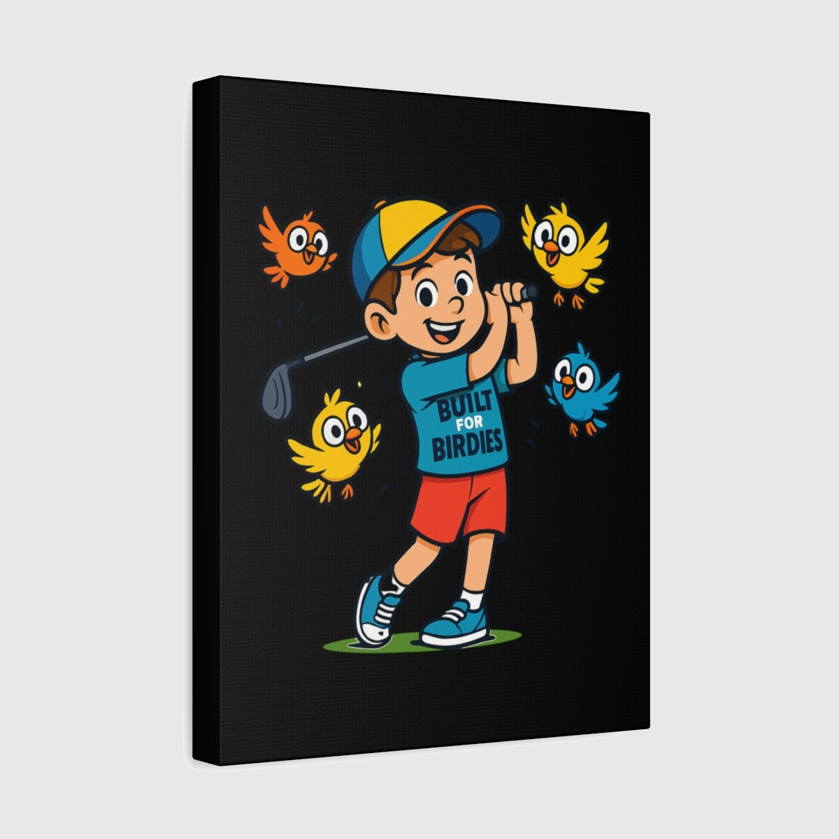 Built for Birdies - Canvas Wall Art - Black - 11×14 - front