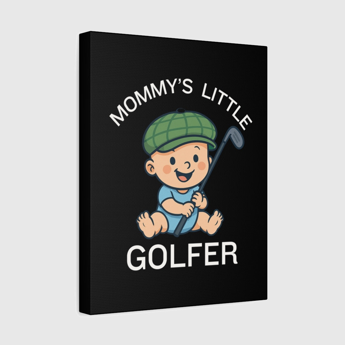 Mommy's Little Golfer - Canvas Wall Art - Black - 11×14 - front