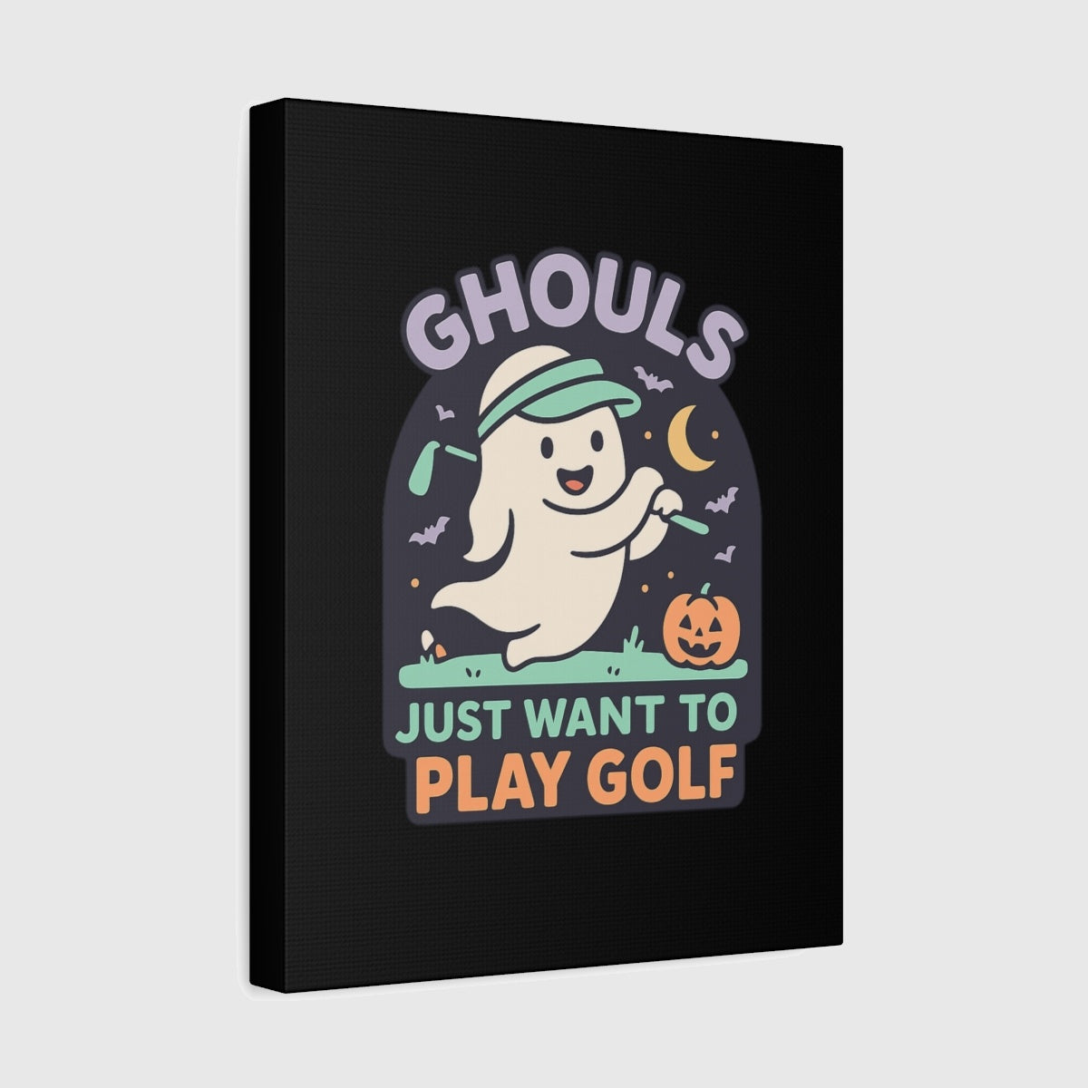 Ghouls Just Wanna Play Golf - Canvas Wall Art - Black - 11×14 - front