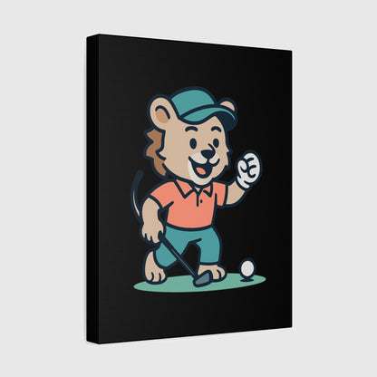 Fist Pumping Lion - Canvas Wall Art - Black - 11×14 - front