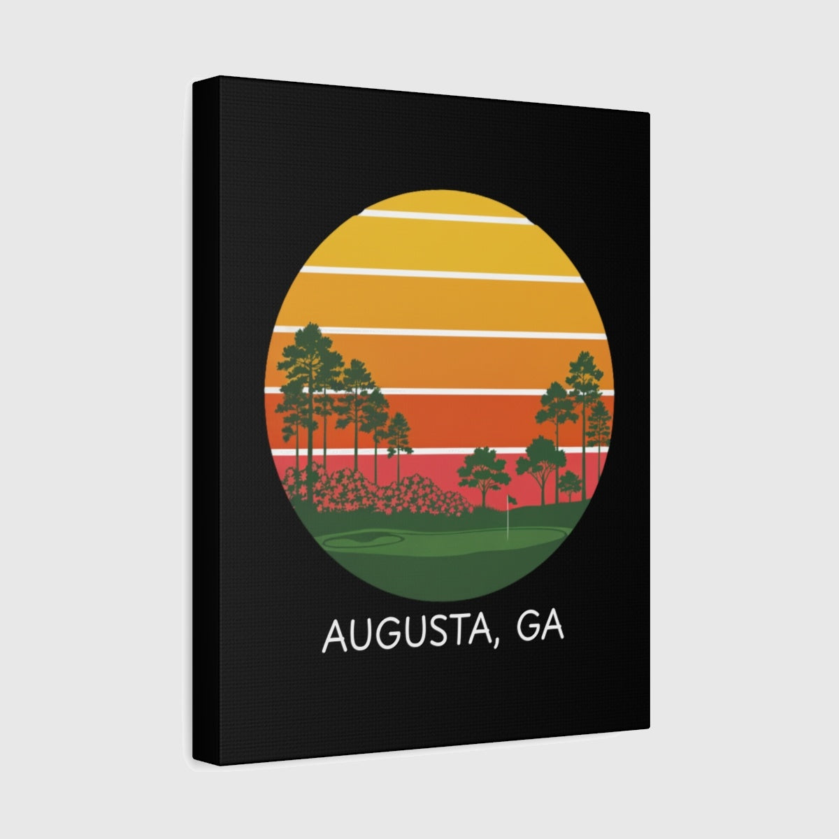Retro Sunset - Augusta - Canvas Wall Art - Black - 11×14 - front