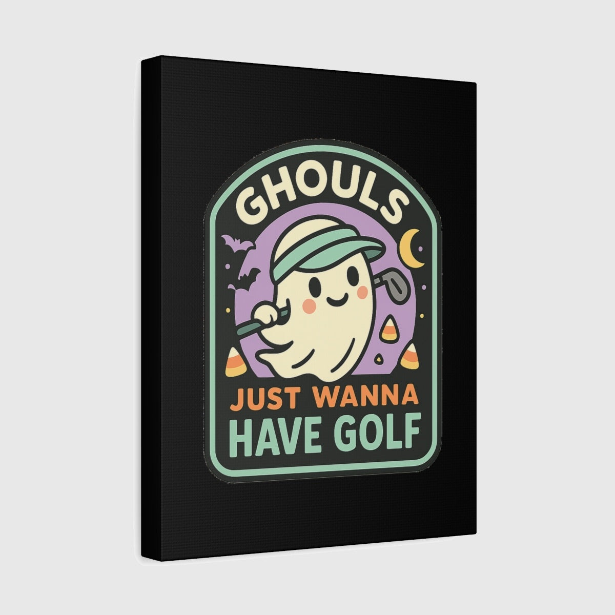 Ghouls Just Wanna Have Golf - Canvas Wall Art - Black - 11×14 - front