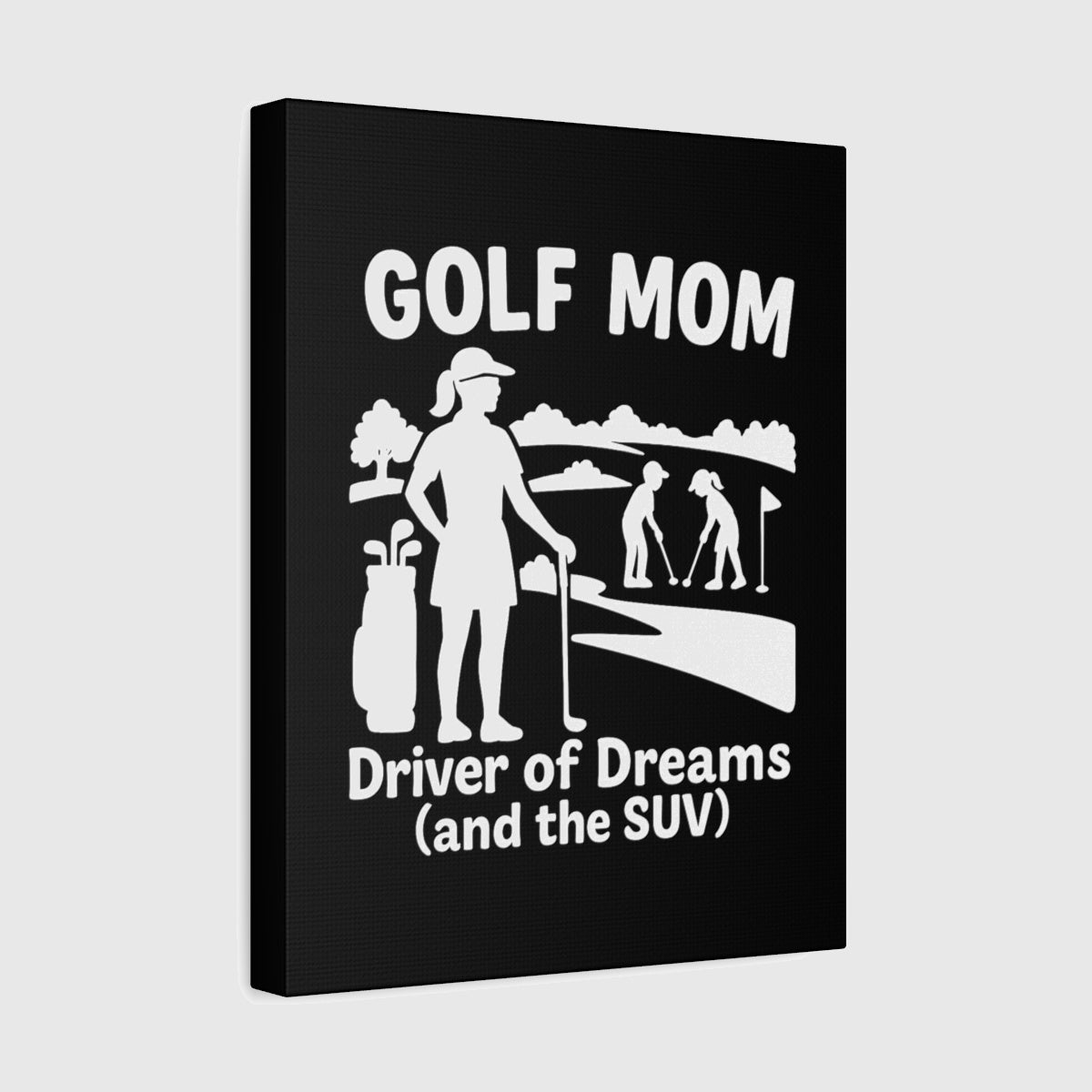 Golf Mom - Canvas Wall Art - Black - 11×14 - front