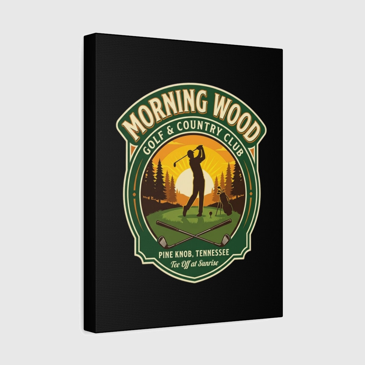 MORNING WOOD GOLF & COUNTRY CLUB - Canvas Wall Art - Black - 11×14 - front