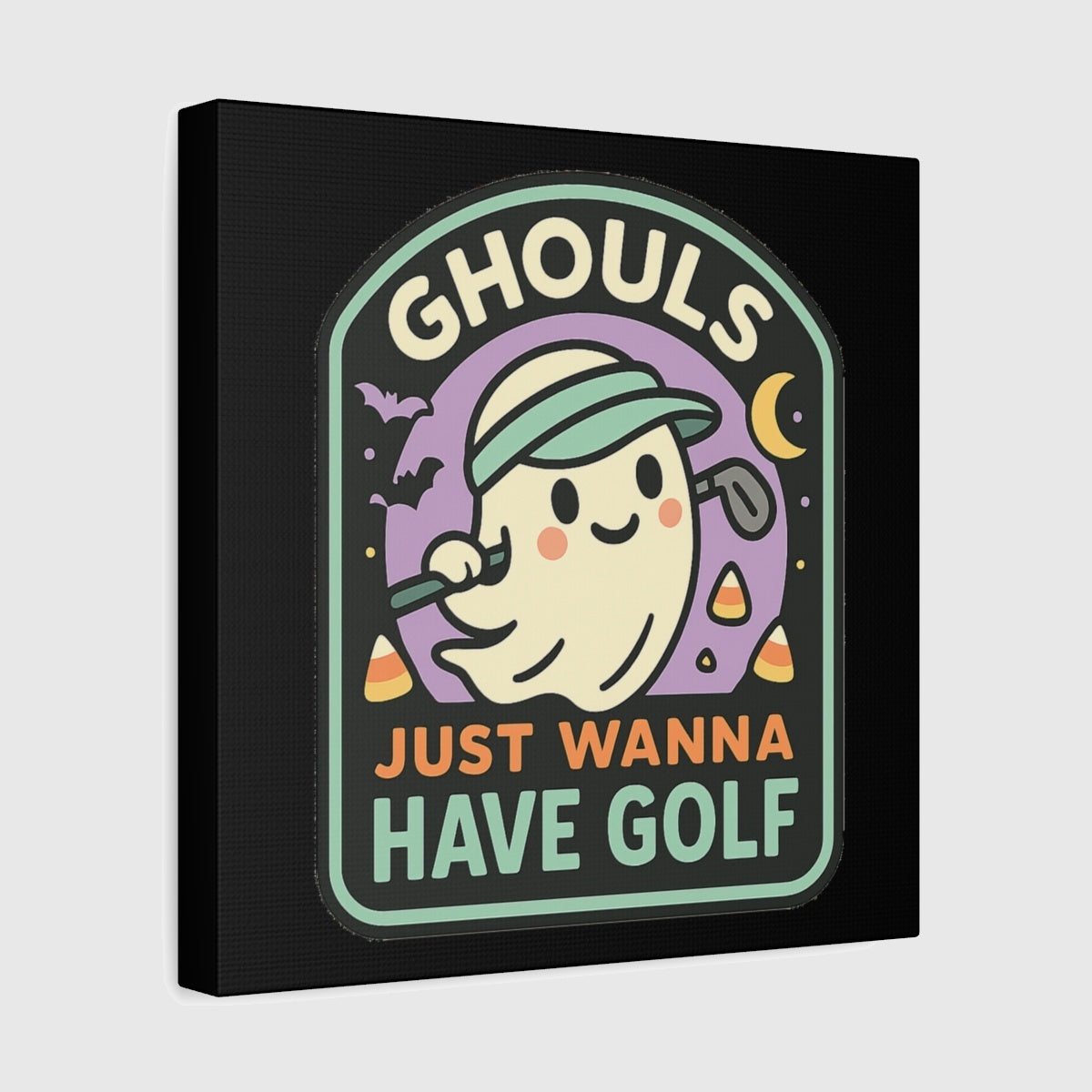 Ghouls Just Wanna Have Golf - Canvas Wall Art - Black - 12×12 - front