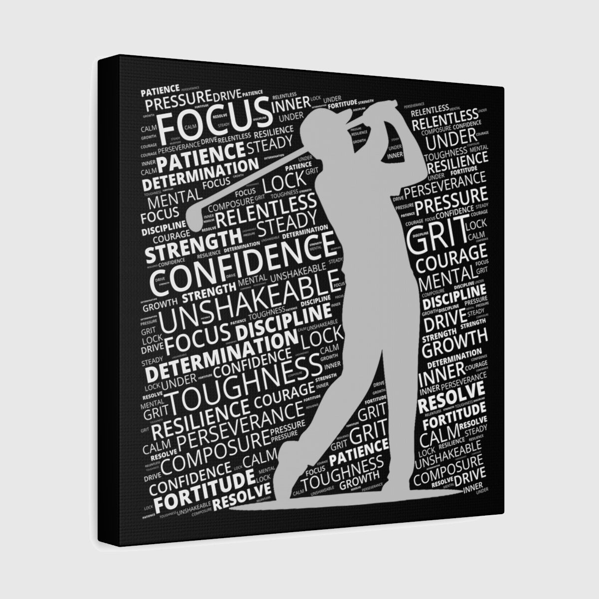 Unleash Your Mental Game (Male) - Canvas Wall Art - Black - 12×12 - front