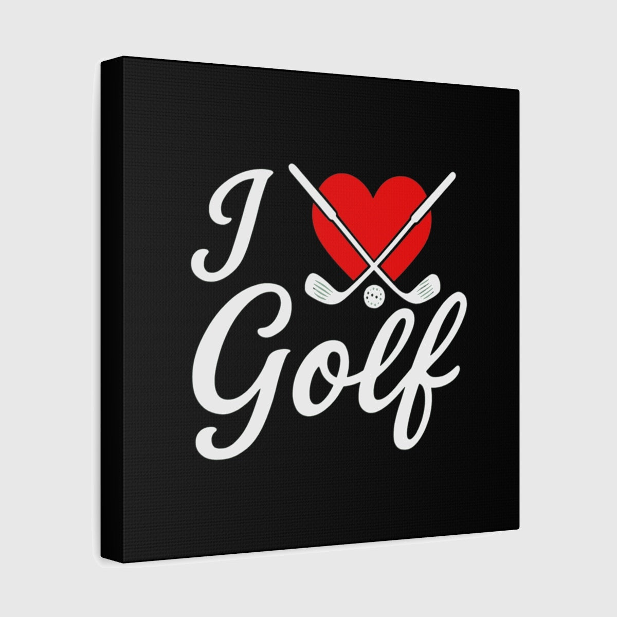 I Love Golf - Canvas Wall Art - Black - 12×12 - front