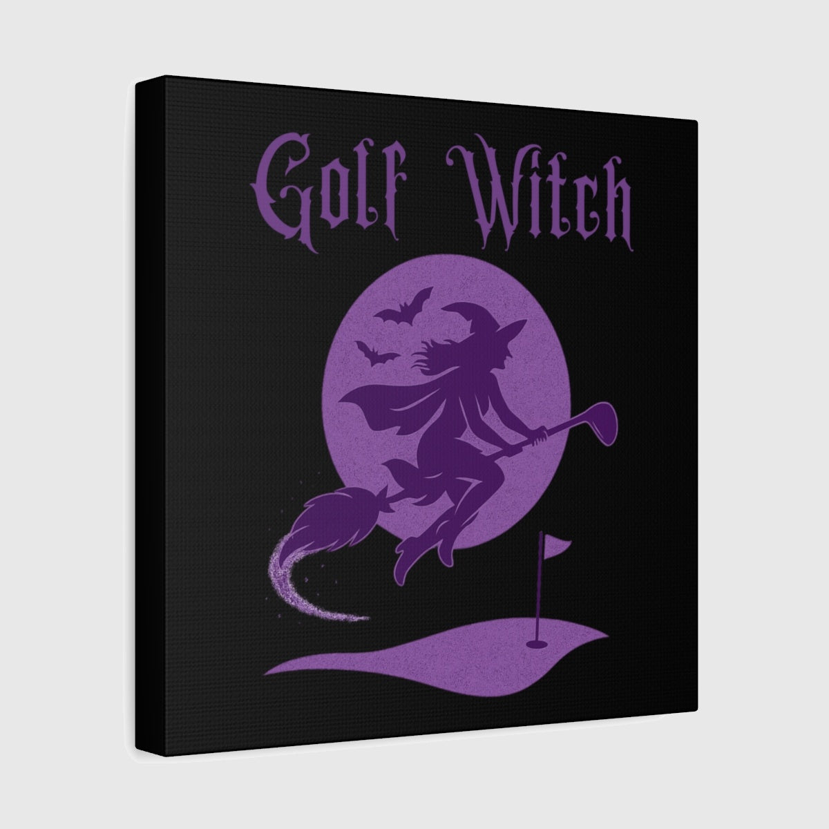 Golf Witch - Canvas Wall Art - Black - 12×12 - front