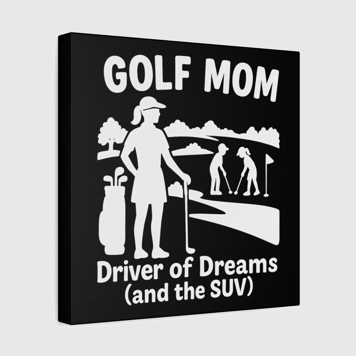 Golf Mom - Canvas Wall Art - Black - 12×12 - front