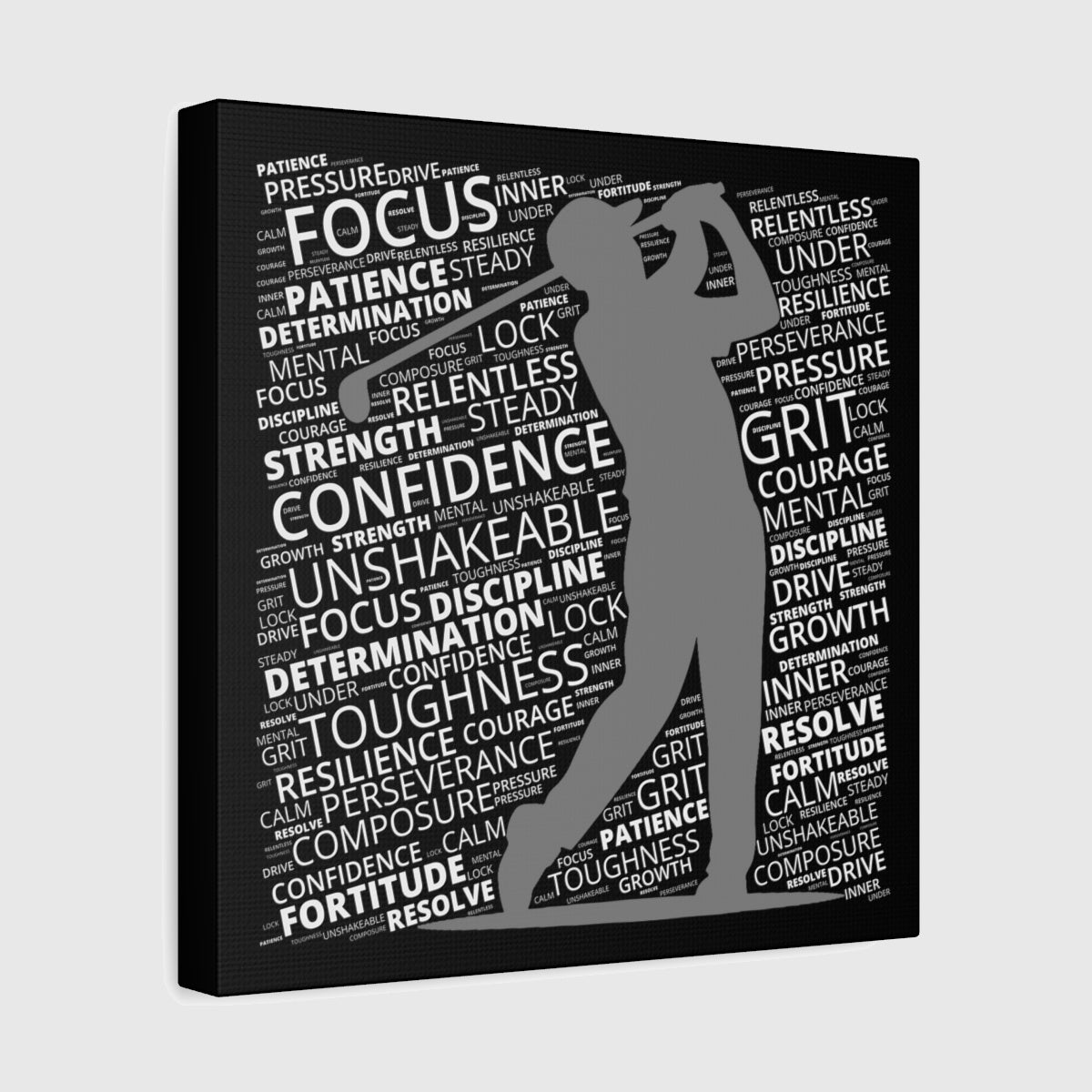 Unleash Your Mental Game (Male) - Canvas Wall Art - Black - 12×12 - front