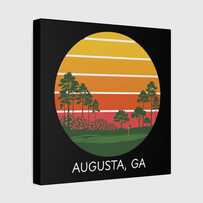 Retro Sunset - Augusta - Canvas Wall Art - Black - 12×12 - front