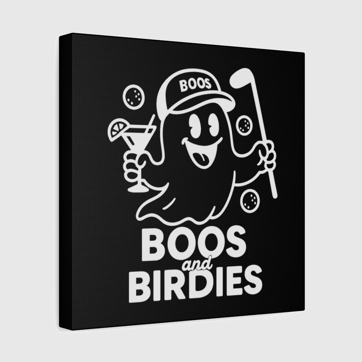 Boos and Birdies - Canvas Wall Art - Black - 12×12 - front