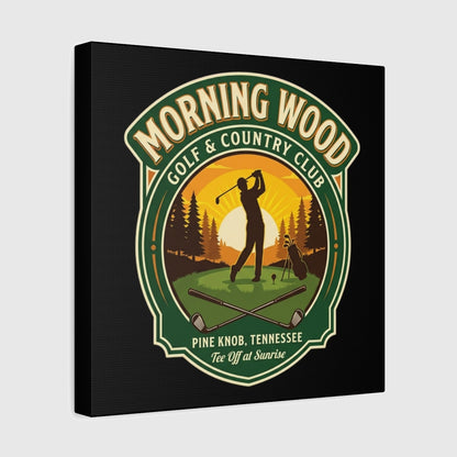 MORNING WOOD GOLF & COUNTRY CLUB - Canvas Wall Art - Black - 12×12 - front