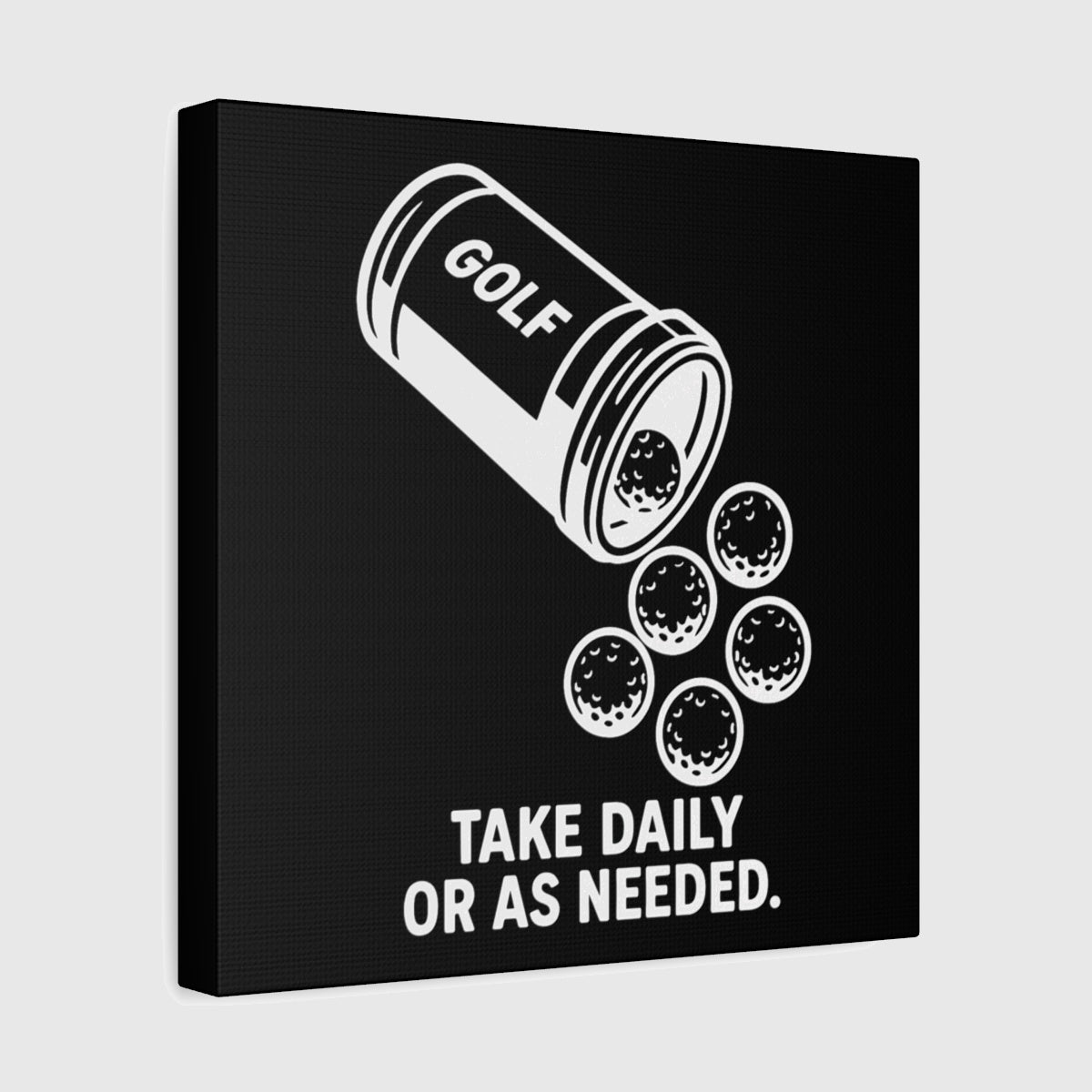 Golf Prescription - Canvas Wall Art - Black - 12×12 - front