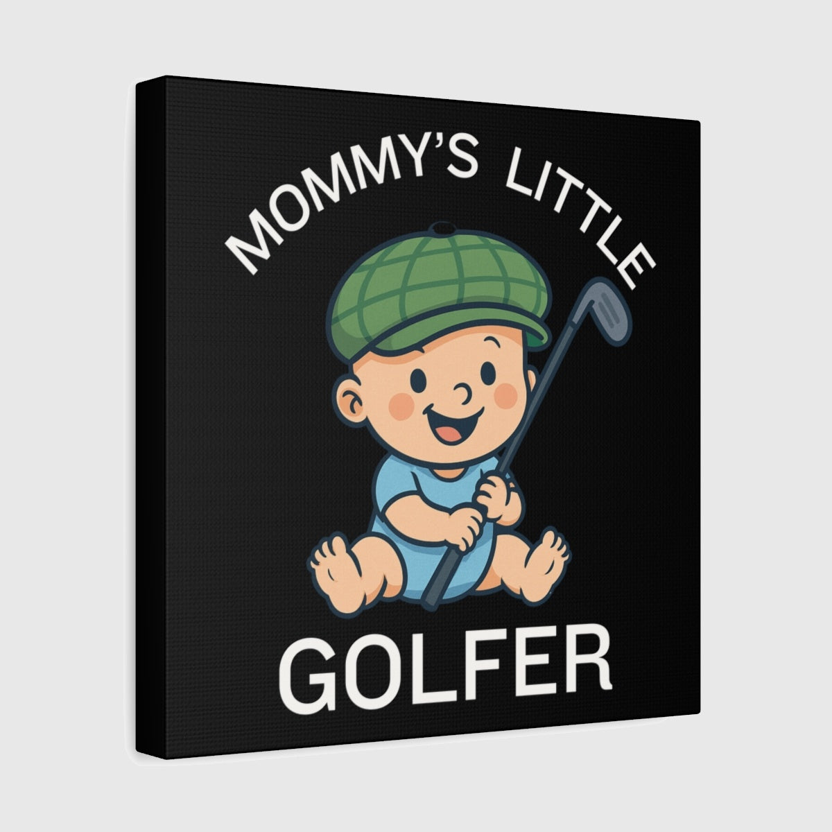 Mommy's Little Golfer - Canvas Wall Art - Black - 12×12 - front