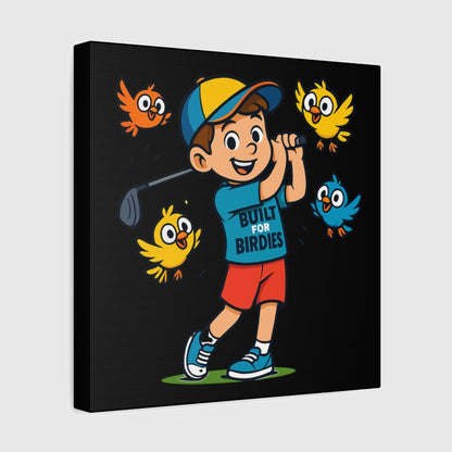 Built for Birdies - Canvas Wall Art - Black - 12×12 - front