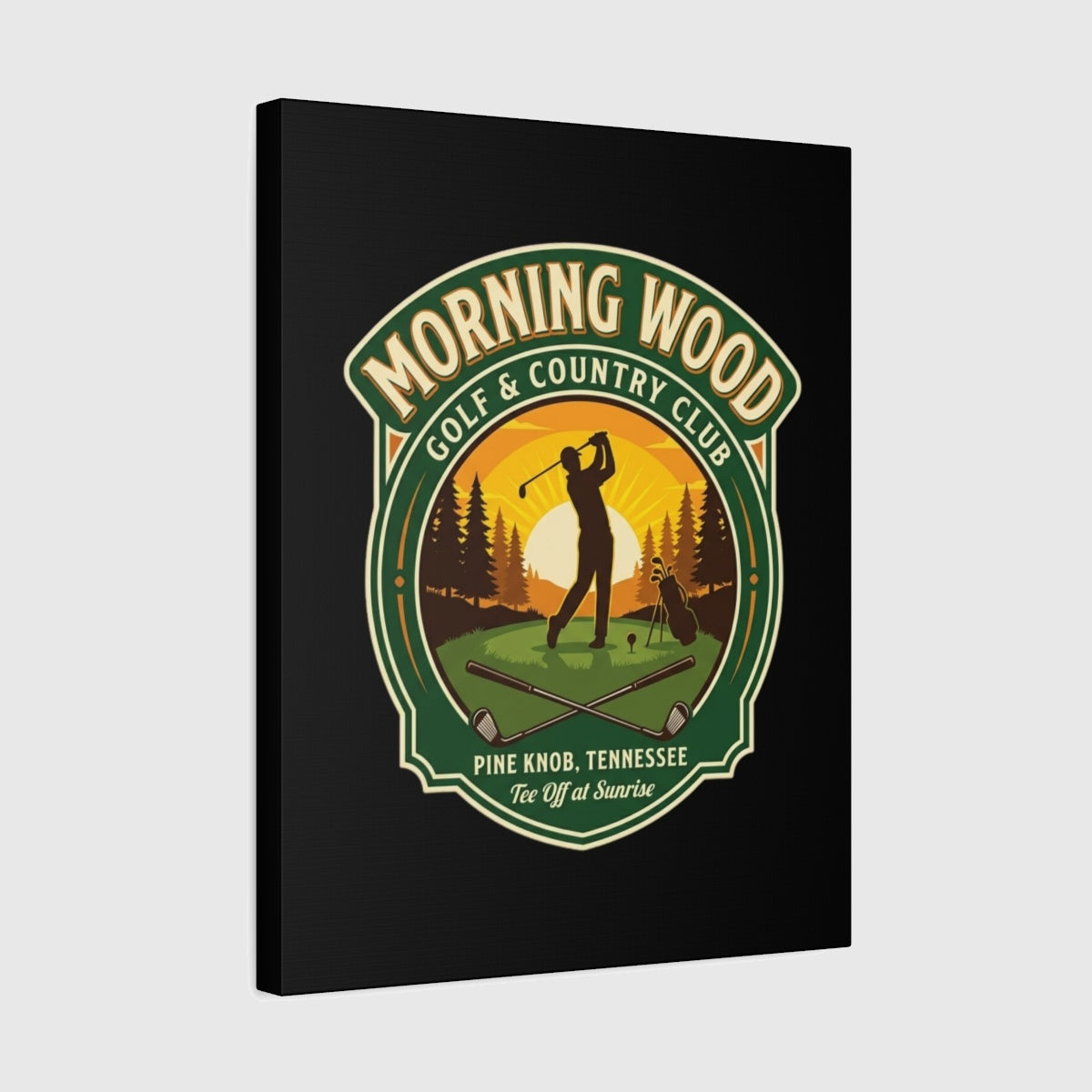 MORNING WOOD GOLF & COUNTRY CLUB - Canvas Wall Art - Black - 16×20 - front
