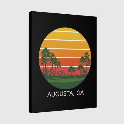 Retro Sunset - Augusta - Canvas Wall Art - Black - 16×20 - front