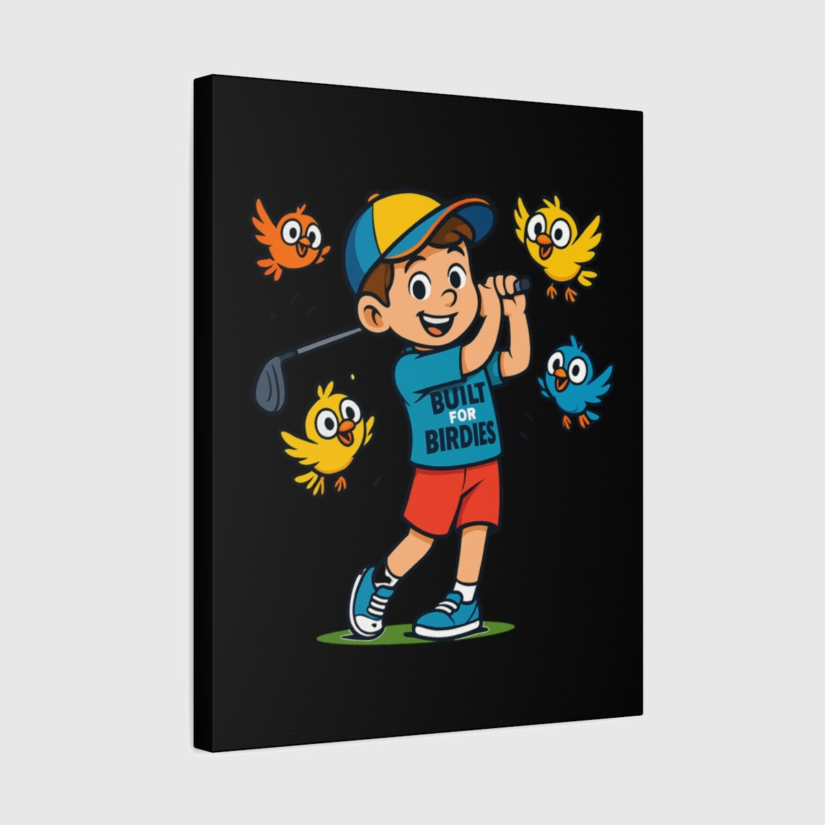 Built for Birdies - Canvas Wall Art - Black - 16×20 - front