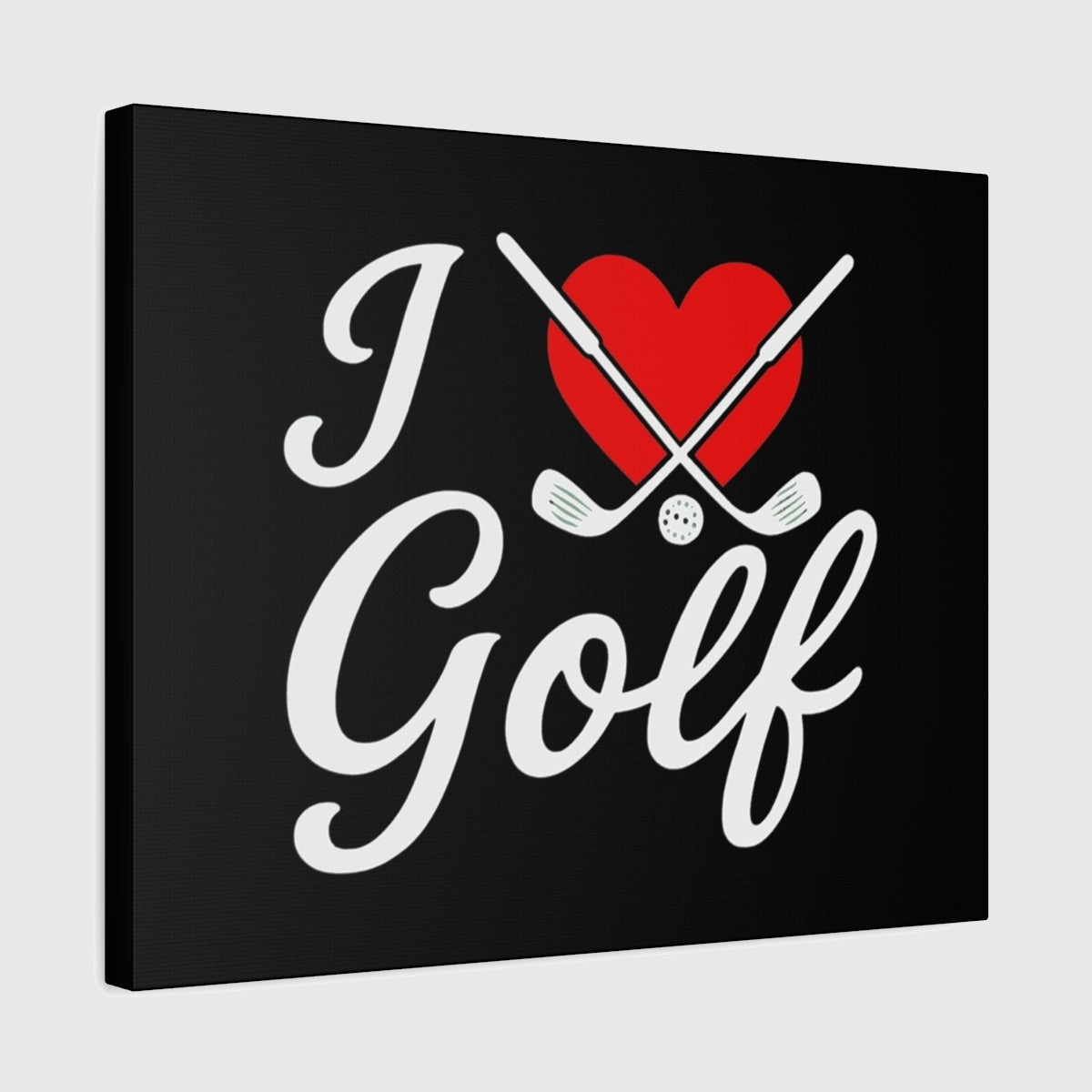 I Love Golf - Canvas Wall Art - Black - 16×20 - front