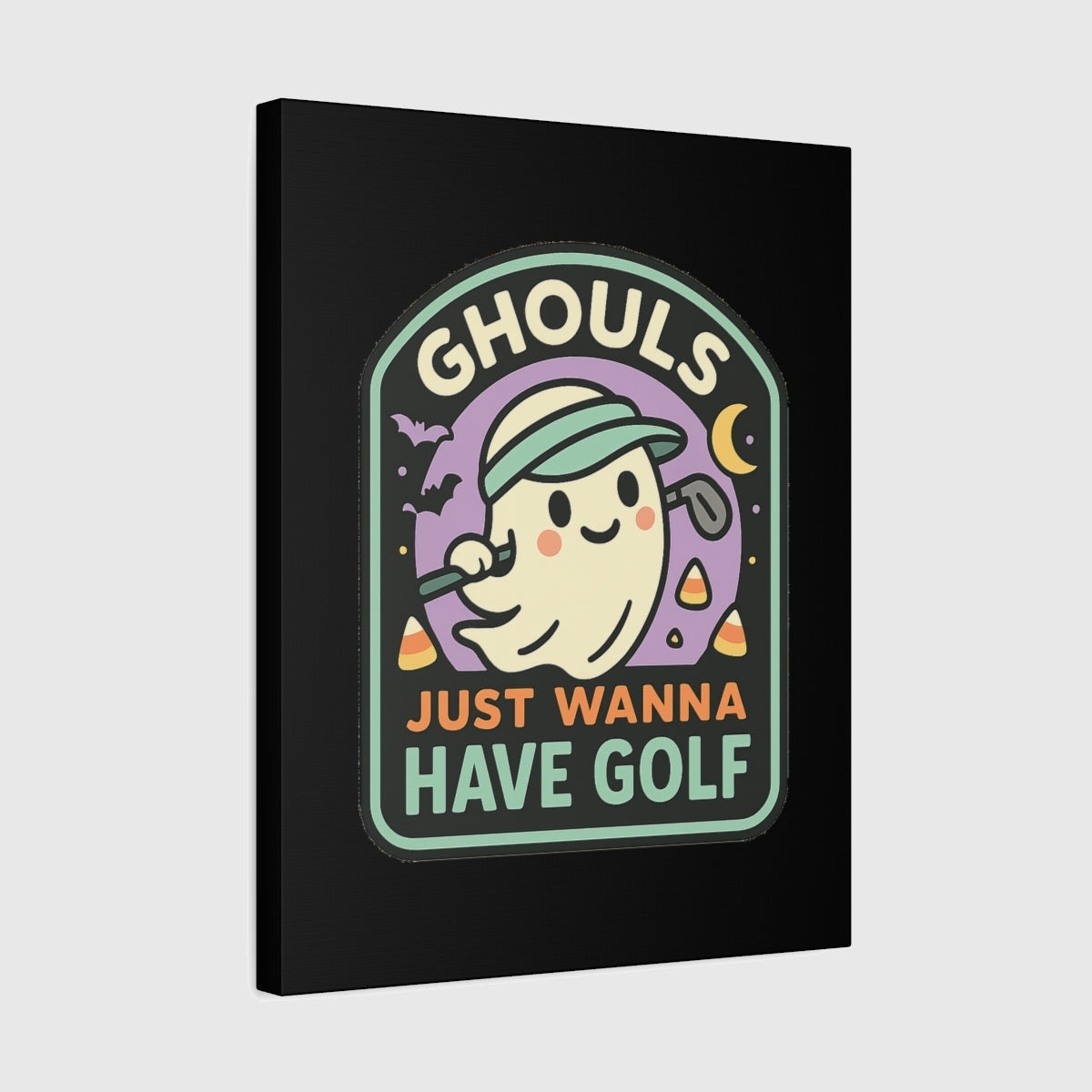 Ghouls Just Wanna Have Golf - Canvas Wall Art - Black - 16×20 - front