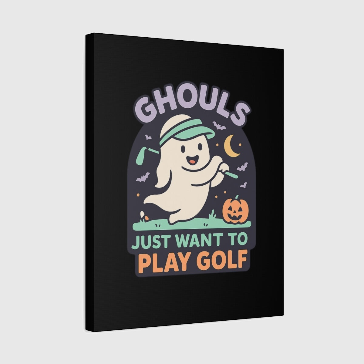 Ghouls Just Wanna Play Golf - Canvas Wall Art - Black - 16×20 - front