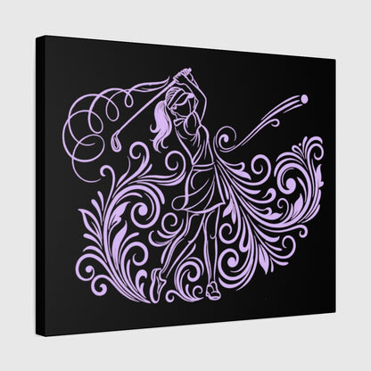 GRACE IN MOTION - Women's Golf Swirl Art - Canvas Wall Art - Black - 16×20 - front