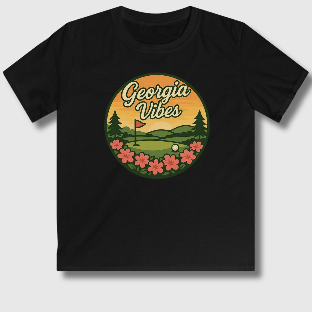 Golf Vibes - Georgia Azalea Edition - Youth Golf T-Shirt in Black