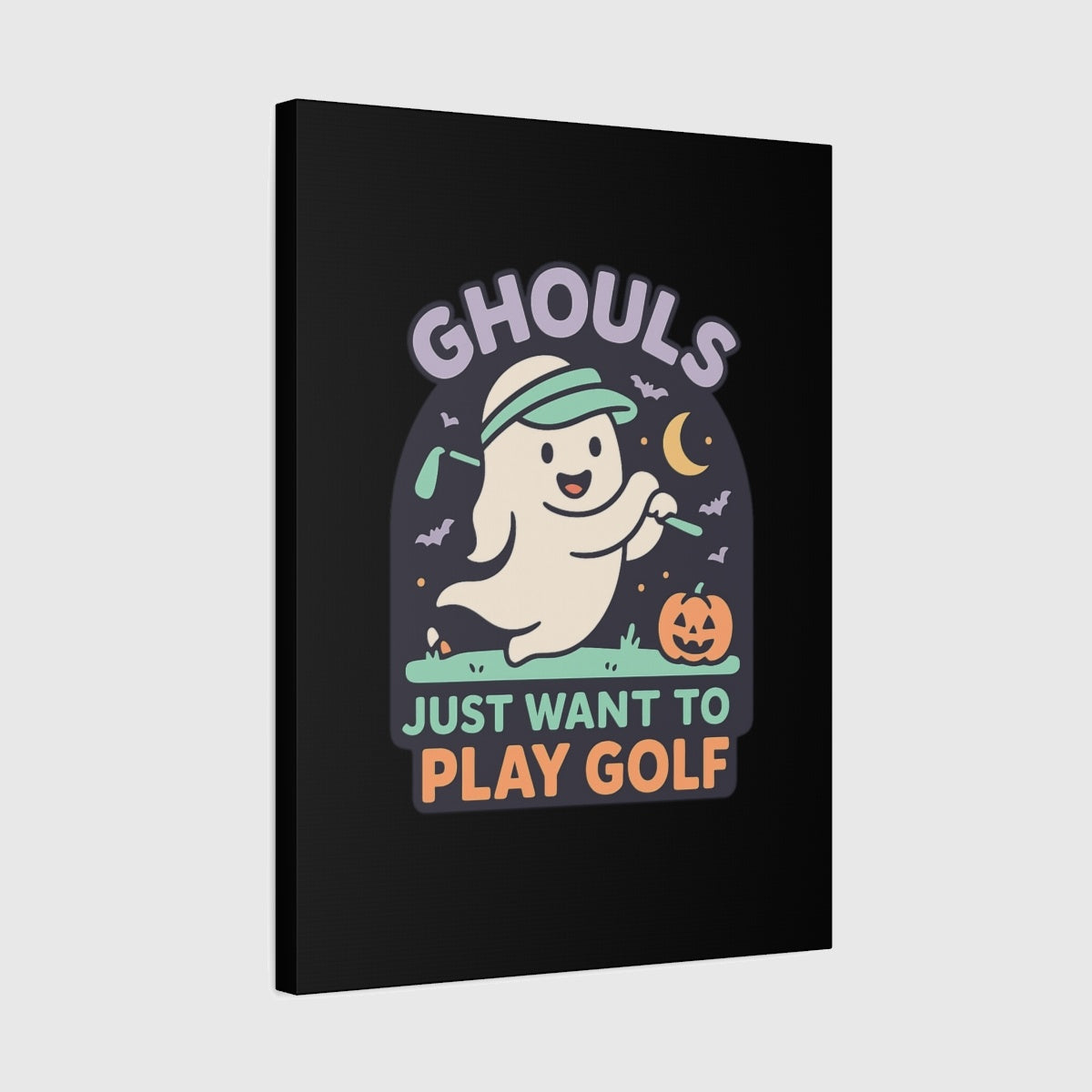 Ghouls Just Wanna Play Golf - Canvas Wall Art - Black - 18×24 - front