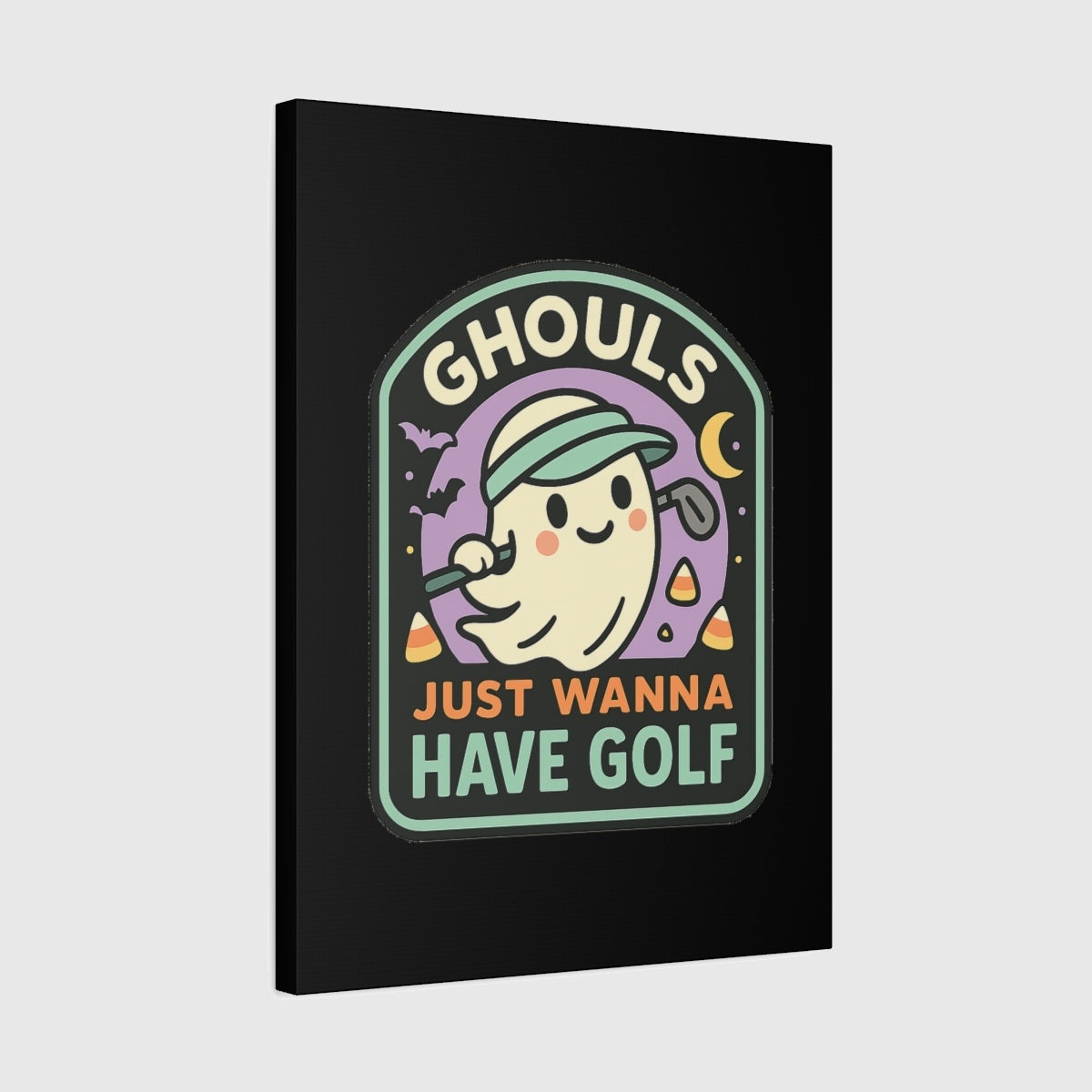 Ghouls Just Wanna Have Golf - Canvas Wall Art - Black - 18×24 - front