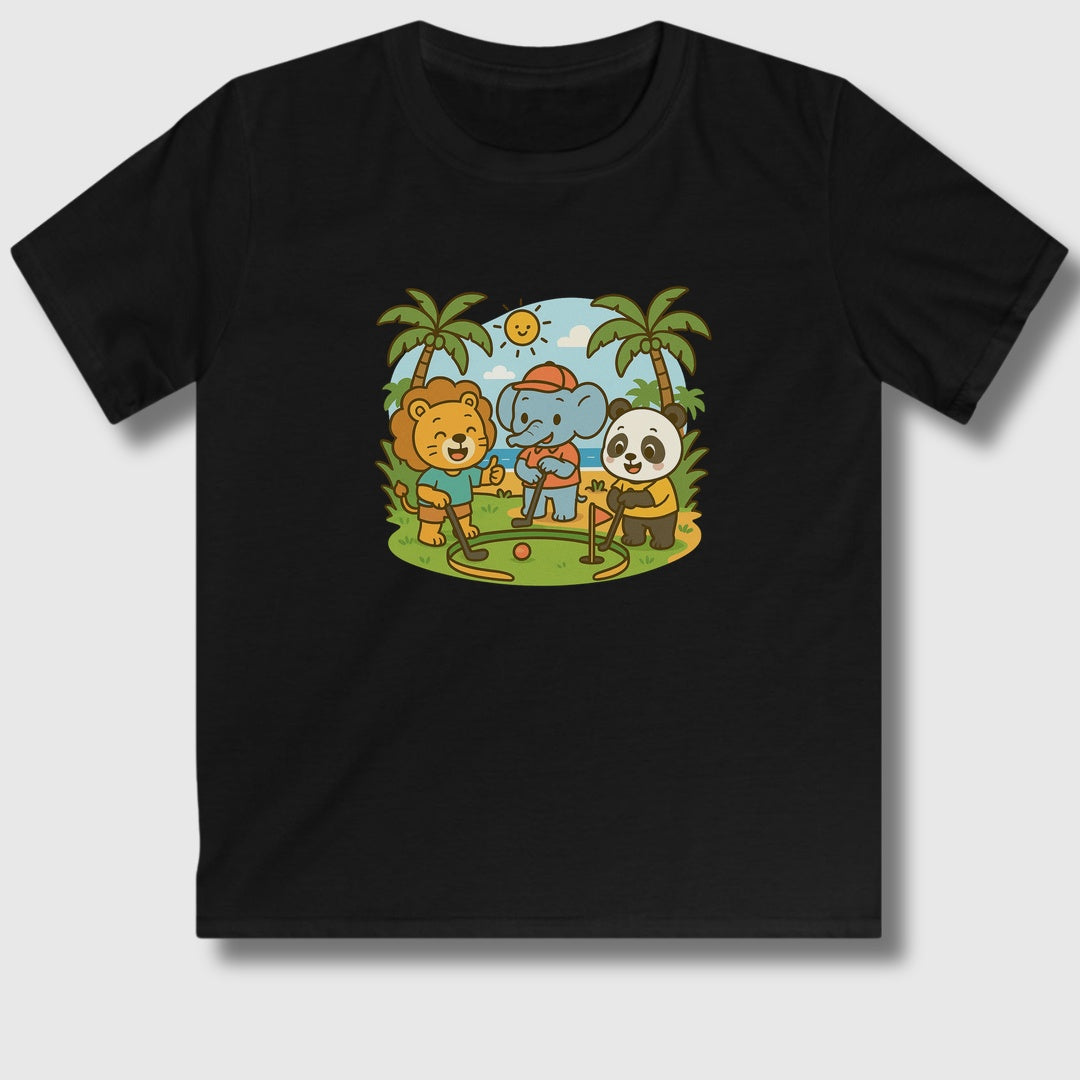It's a zoo out here - Youth Golf T-Shirt in Black