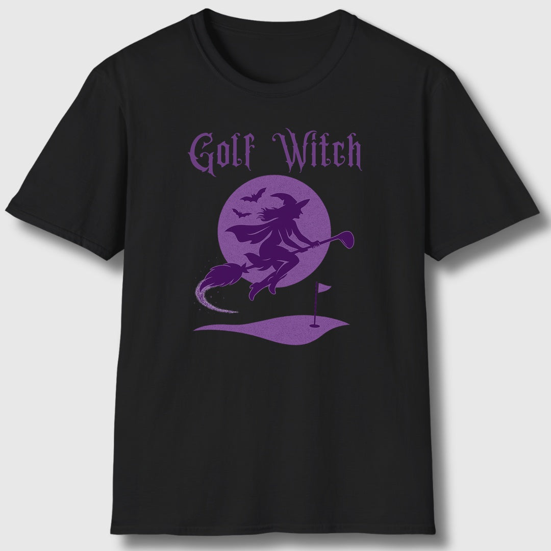 Golf Witch - Adult Golf T-Shirt in Black