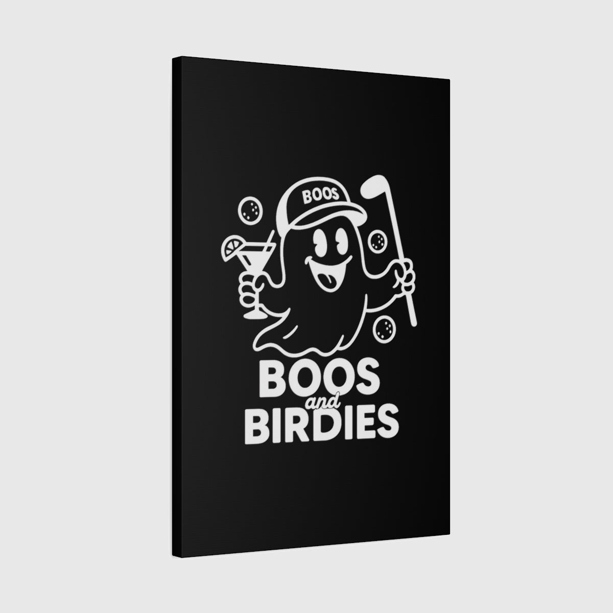 Boos and Birdies - Canvas Wall Art - Black - 20×30 - front