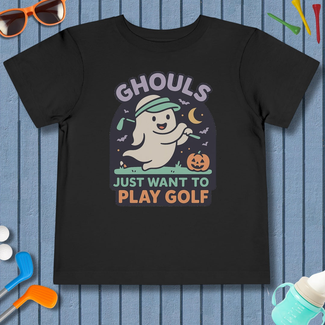 Ghouls Just Wanna Play Golf - Toddler Golf T-Shirt in Black