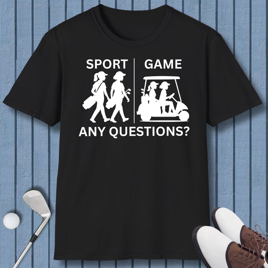 SPORT vs. GAME - Female in Black, great for casual wear. Find more fun golf focused products at oneforetheages.com