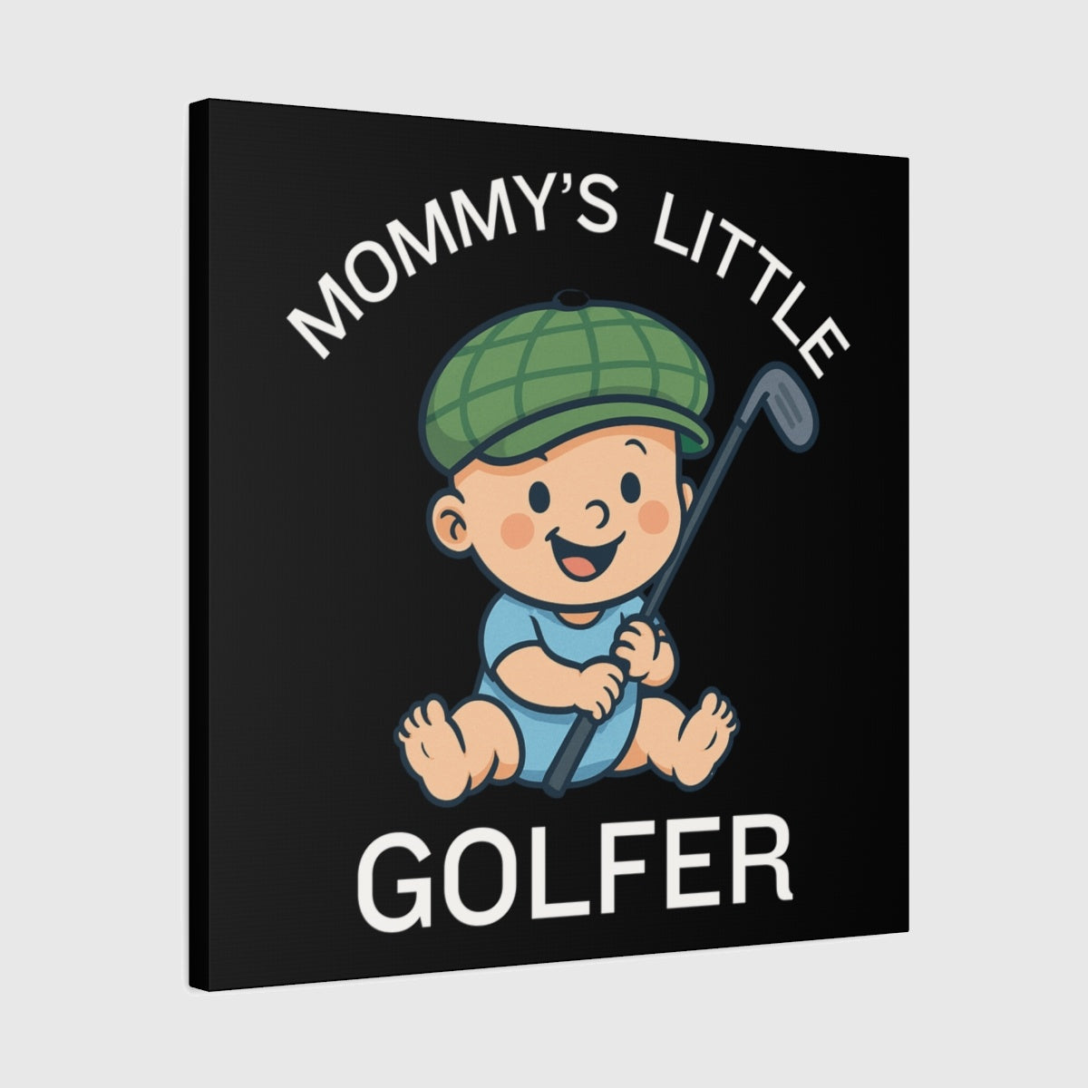 Mommy's Little Golfer - Canvas Wall Art - Black - 24×24 - front