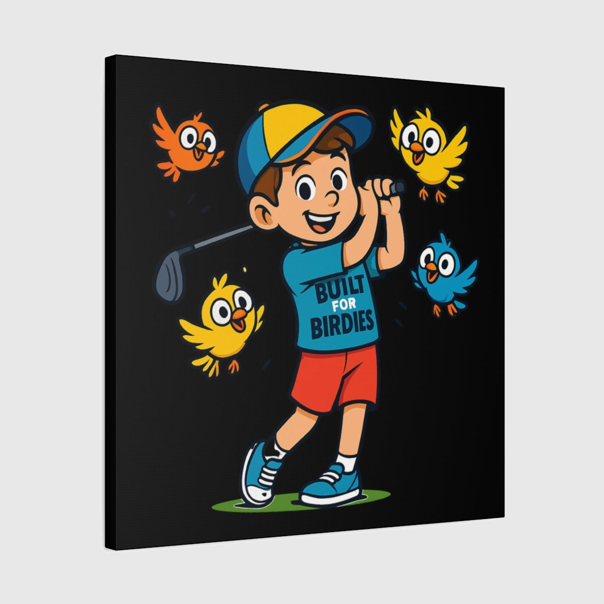 Built for Birdies - Canvas Wall Art - Black - 24×24 - front