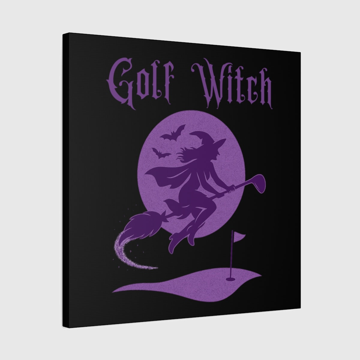 Golf Witch - Canvas Wall Art - Black - 24×24 - front